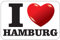 deformaze Sticker I Love Hamburg Aufkleber Ich Liebe Hamburg mit Herz 7,5 x 11,5 cm Selbstklebend KFZ Auto Scheibe Boot UV Wetterfest für außen und innen