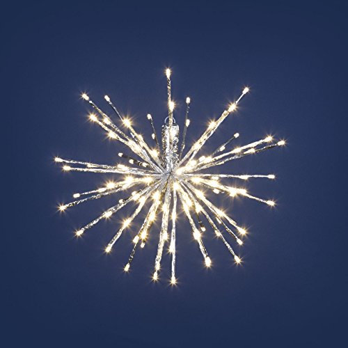 XMASKING TWIGball 33115 Dekoleuchte mit 80 warmweißen LEDs, silber, Durchmesser 30 cm