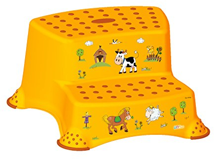 keeeper 10031456063 igor funny farm tritthocker zweistufig mit anti-rutsch-funktion sunny apricot