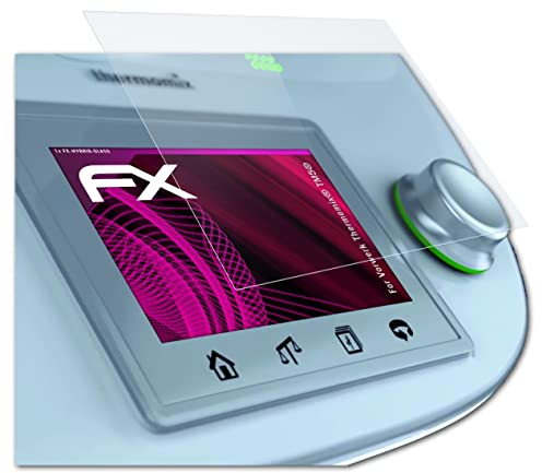 atFoliX Lámina Protectora de plástico Cristal apto para Vorwerk Thermomix® TM5®, Película Vidrio 9H Hybrid-Glass FX Protector Pantalla Vidrio templado de plástico