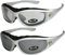 X-CRUZE 2er Pack Choppers 911 Sonnenbrillen Motorradbrille Sportbrille - 1x Modell 05 (silber/annährend transparent) und 1x Modell 06 (silber/schwarz getönt und silber verspiegelt) - Modell 05 + 06 -
