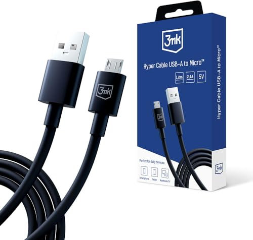Cable 3MK Hyper USB-A a Micro USB 1.2m Negro
