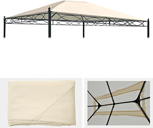 Mendler - Tela de recambio para pérgola Cadiz 4 x 3 m, techo de pabellón de jardín, color crema
