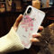 Bakicey Hülle für iPhone XS, iPhone X Handyhülle Getrocknete Blumen Kristall Gel Schutzhülle Ultradünn Handgefertigt Immerwährende Blume Bumper Case Cover Schale hülle für iPhone XS/iPhone X(A)