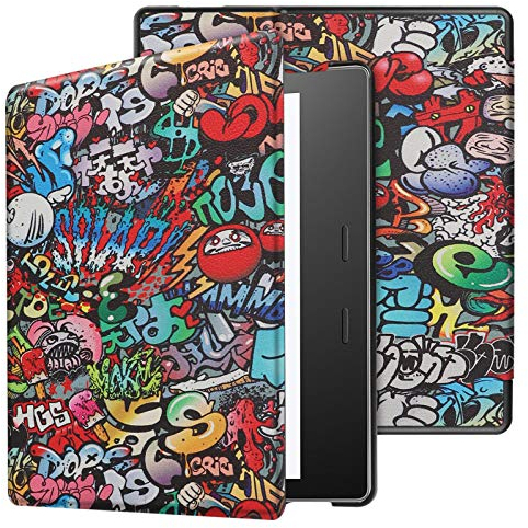 Lobwerk Schutzhülle für Amazon Kindle Oasis 2019 mit 7 Zoll Slim Case Etui mit Standfunktion und Auto Sleep/Wake Funktion