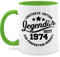 Tasse Tassen 325ml - 50. Geburtstag - Legendär seit 1975-325 ml - Hellgrün - geburtstagstasse 50 jahre geschenk 50.geburtstag kaffeebecher frau 50er fanmug geburtstags-tasse (50) cup