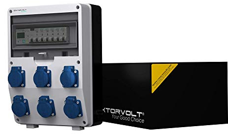 Doktorvolt Stromverteiler Baustromverteiler 6x230V pTD-S/FI 1P Stromzähler Siemens Und Mennekes