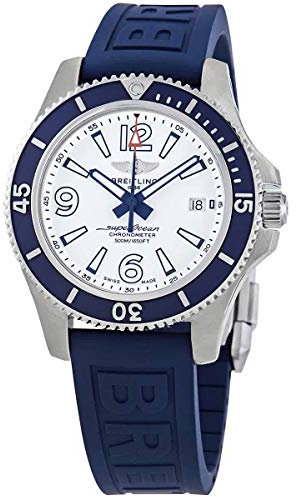 Breitling Superocean Herren-Armbanduhr, 42 Automatik, weißes Zifferblatt, A17366D81A1S2, Riemen