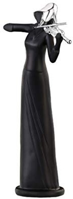 EXCEART Wohnkultur Musiker Figurine Harz Band Violine Player Skulptur Moderne Dekoration Decor Party Ornament Wohnzimmer 10X27cm Schwarz Haushaltsdekoration