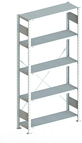 Steckregal aus Metall - Stecksystem Lagerregal 200 x 100 cm - 30 cm tief verzinkt - Fachlast 230 Kg