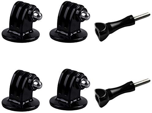 YonGoo Tripod Mount Adapter Screw Mount Compatible with GoPro Hero 9, 8, 7, 6, 5, 4, Session, 3+, 3, 2, 1, Hero (2018), Fusion, DJI Osmo, Sjcam, Xiaoyi Action Cameras, 4 Mounts & 2 Screws