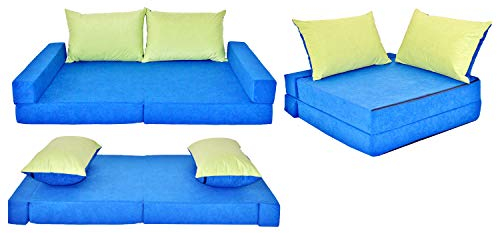 millybo Kindersofa Kindercouch Kindermatratze Minicouch Set + 2 Kissen viele Muster (KKN)