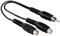 Hama adaptador 1x conector cinch - 2x conector (RCA, adaptador, cable, flexible, audio, accesorios, cable), color negro