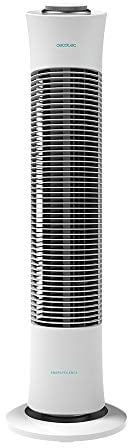Cecotec Ventilador de Torre con Temporizador EnergySilence 6090 Skyline. 45 W, 30'' (76 cm) de Altura, Control Mecánico, Oscilante, Motor de Cobre, 3 Velocidades, Blanco