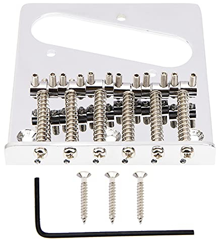 Yootones 1 chevalet à 6 selles de style vintage compatible avec Fender Tele Telecaster pour guitare électrique Fender Telecaster (argenté)