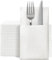 KMAKII Disposble Cloth Like Napkins Built-in Flatware Pocket,Wedding Party Linen Feel White Napkin,Prefolded for Silverware,White,50 Count