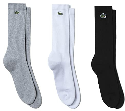 Lacoste Sport RA4182 Socks, Argent Chine/Blanc-Noir, 39/42