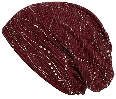 Zhiyao Chemo Hut Damen Spitze Beanie Mütze Kopftuch Super Weich Slouchy Turban Kopfbedeckungen Kopf Wraps Stirnband Nachtschlafkappe Hut