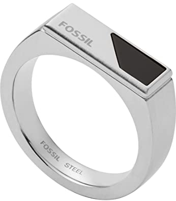 Fossil Ring Für Männer Kleid, Länge: 17.5mm, Breite: 5.3mm Silber Edelstahl Ring, JF03930040