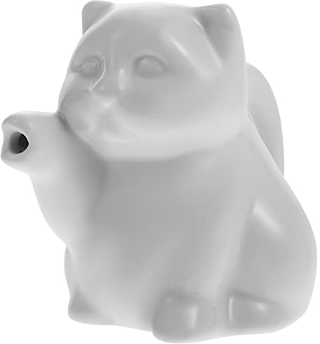 HEMOTON Creamer Pitcher Italian Espresso Cups Animal Cat Milk Jug Mini White Ceramic Creamer with Handle Kitten Gravy Sauce Boat Small Coffee Milk Creamer Jug White 40ML Coffee Espresso