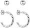 BONNYBIRD® Creolen Silber Ohrringe Damen Edelstahl Set Gedreht Geschwungen Ohrstecker Hoops Klein Frauen Wasserfest Schmuck Vergoldet Hypoallergen Chirurgenstahl Medizinisch