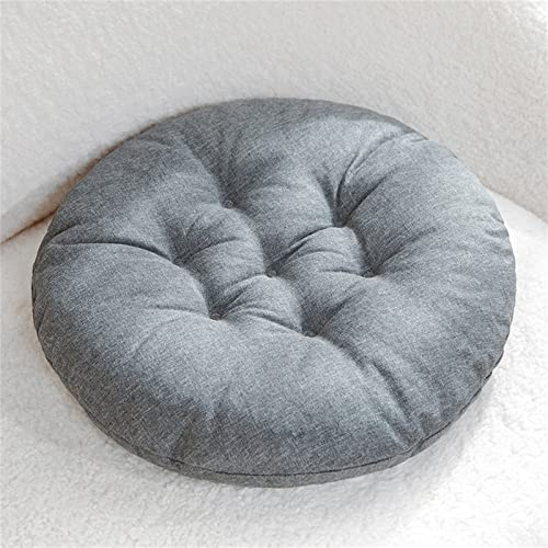 EXQUILEG 2er Sitzkissen Dekokissen Runden Stuhlkissen Waschbar Zierkissen Gartenkissen Outdoor, Sitzkissen für Gartenstuhl, Küche oder Esszimmerstuhl (Grau,38cm)