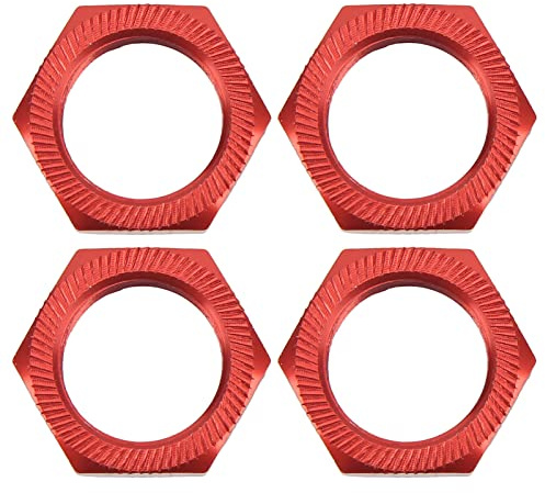 Dado Esagonale per Ruota da 4 Pezzi da 24 Mm, Dado per Esagonale RC Ad Alta Resistenza Compatibile con 1/5 Outcast Kraton 8s(Rosso)