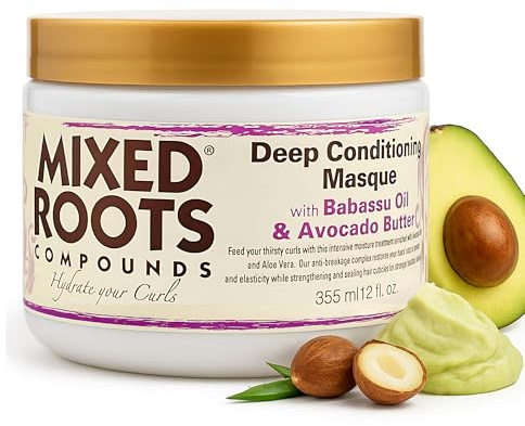 Mixed Roots Deep Conditioning Masque 355 ml – Babassu Oil & Avocado Butter, Strengthens, Hydrates, Repairs Split Ends & Boosts Shine for Curly, Dry & Damaged Hair