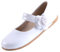 EIGHT KM Scarpe da Bambina Piccola Mary Jane Principessa da Sposa Ballerine EKM7063 Pelle Microfibra Fiore Camelia Brillante Bianco Taglia EU 27