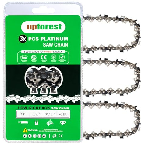 3 catene per motosega da 25,4 cm, catena di ricambio per WORX WG309, catena da 25,4 cm per Sun Joe SWJ803E SWJ807E (91YNS40X3)