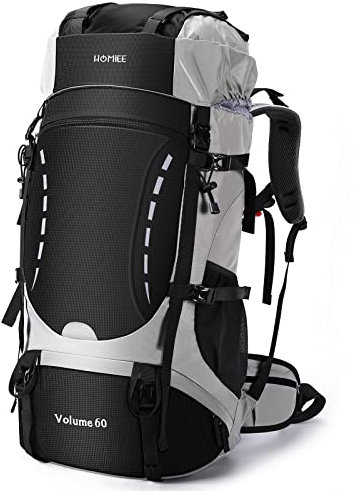 HOMIEE 60L Hiking Rucksack for Men Women, Waterproof Walking Backpack Lightweight Skiing Camping Trekking Travel backpack for Fishing, Cycling, Climbing