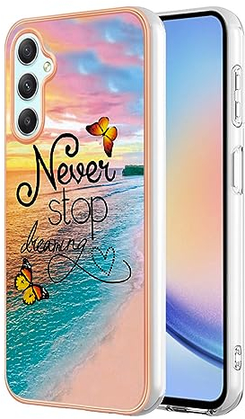 SEAHAI Hülle für Samsung Galaxy A54 5G, Bunte Muster Ultra Dünn Glänzend Weich Silikon TPU Stoßfest Handyhülle Cover Flexibel Handytasche Schutzhülle - Traum Schmetterling