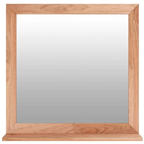vidaXL Wandspiegel 55x55 cm Massivholz Nussbaum