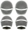 Microphone Head Replace, Microphone Grille Ball with Inner Foam, Steel Mesh Replacement Microphone Grille Heads for Shure SM58 (4Pack)