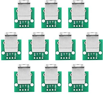 Alvinlite USB to DIP Adapter Board|10Pcs USB Type B Female to DIP Adapter Board 4 Pin 2.54mm Pitch|for DIY USB Power Supply|Breadboard Design Usb type