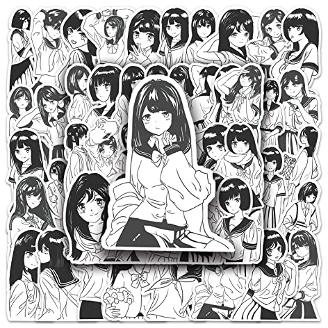 AUCEKO 50 Stück Anime-Mädchen Aufkleber Pack Anime Girls Sticker Set wasserdichte Vinyl Sticker für Laptop Kinder Autos Motorrad Fahrrad Skateboard Gepäck Koffer Computer Aufkleber Graffiti Decal
