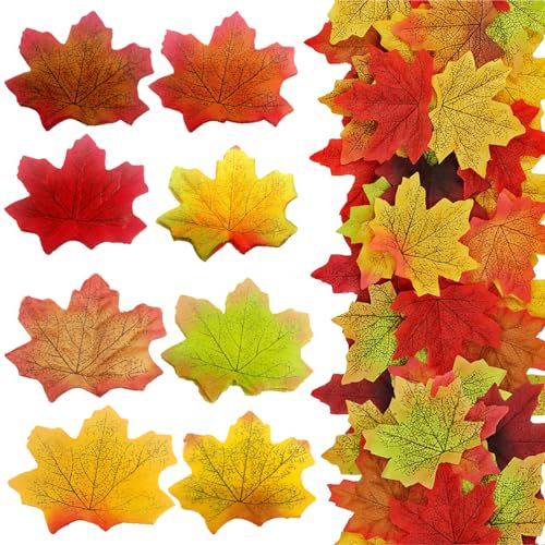ZKSXOA 200pcs Herbstblätter Deko,Herbstdeko Blätter,Deko blätter Herbst,Künstliche Herbstblätter für Ihre Hochzeit,Festival verwendet Werden