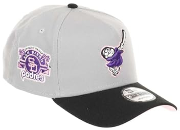 New Era San Diego Padres MLB Cooperstown San Diego Stadium Sidepatch Gray Black 9Forty A-Frame Adjustable Cap - One-Size