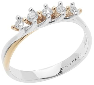 Comete Damen Ring Roségold und Weißgold 750‰, weiße Diamanten, Farbe G. Schmuck aus der Kollektion Eheringe. Maßgeschneidert Die Referenz ist: ANB 2658., Goldfarben, Diamant