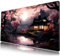 Grand tapis de souris japonais à fleurs sakura, esthétique élégante noire et rose, tapis de bureau de jeu XXL étendu, tapis de clavier pour ordinateurs et ordinateurs portables, 80 x 40 cm, décoration