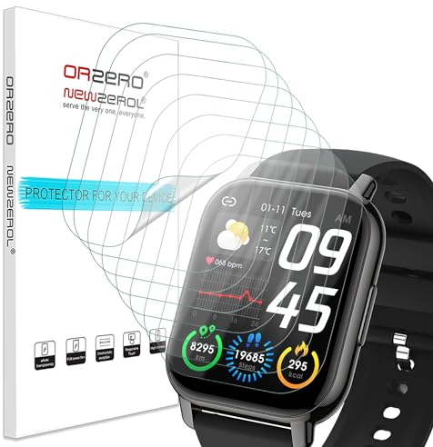 8 Stück Schutzfolie Kompatibel für Nerunsa/Aptkdoe P66D1.85'' Smartwatch, [Anti-Kratzer] [Hohe Auflösung] [Blasenfrei] Flexibel TPU Displayschutzfolie für Nerunsa P66D / P66B / P66E / P66DMB / P66RD