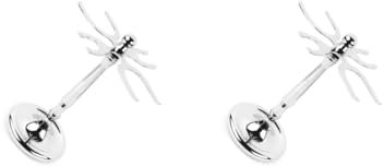 NeaxgeandX Juego de 2 soportes de acero inoxidable para brochas de afeitar, de moda, plateadas, clásicas, de seguridad, metal, resistente, base, organizador, estilo 2