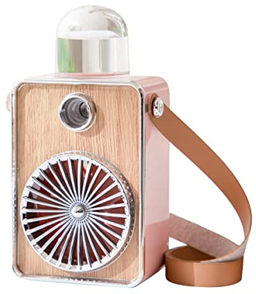 Wresetly Fan Cooling Hanging Neck USB Fan Mini Air Portable Cooling Fan Rechargeable Bladeless Fan Pink