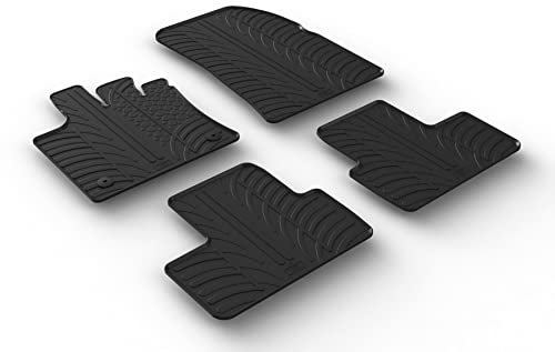 AROBA GL0028M Design Gummi Fußmatten kompatibel mit Mitsubishi ASX ab BJ. 03.2023> erhöhter Rand 4 TLG Farbe Schwarz Gummimatten Automatten passgenau