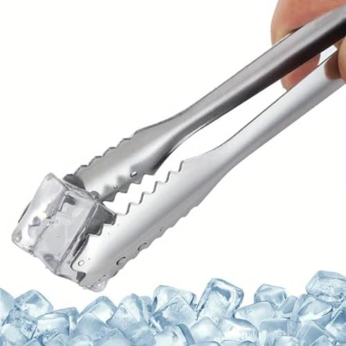 CHEFZOCO Pinzas para Hielo, Pinzas hostelería, Pinzas servir alimentos, Pinzas para cubitos de hielo, Pinzas para azúcar, pinzas para dulces, pinzas para servir, Acero inoxidable, 18 cm, 2407379
