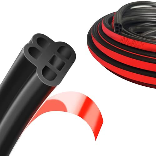 Smeyta Joint d'étanchéité universel en caoutchouc pour portière de voiture - Pour voiture, pickup, camion, SUV, camping-car, bateau - 16 m - Noir