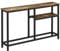 HOMCOM Konsolentisch, schmaler Flurtisch mit 2 Ablagen, 120 x 23 x 75 cm, Beistelltisch, Sofatisch für Eingang, Flur, Wohnzimmer, Schlafzimmer, Braun