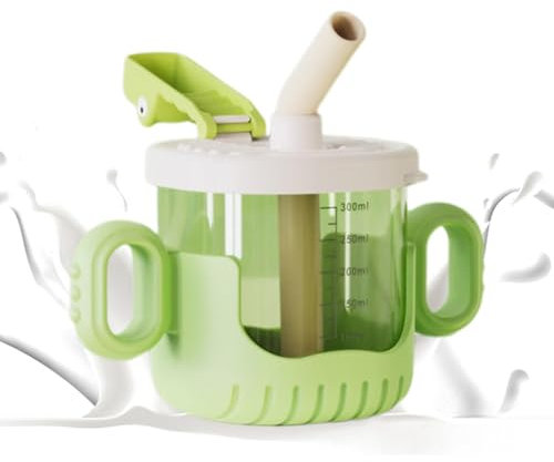 Vaso para, vaso con paja | Taza de entrenamiento de paja ponderada - Vaso de escala graduada transparente con tapa, vaso de silicona con boquilla sin derrame