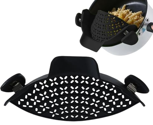 Passoire à pâtes élégante, passoire à pâtes légère avec clip réglable pour casseroles, égouttoir pratique, passoire de cuisine résistante à la chaleur pour spaghettis, pâtes, viandes
