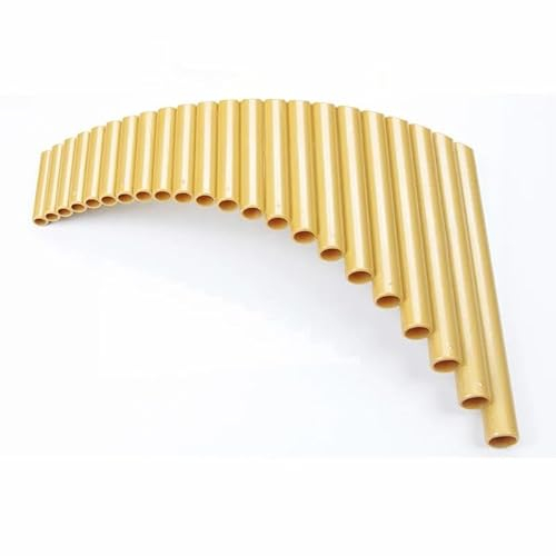 Panflöte aus Kunststoff Panflute 22 Rohre ABS Material Panflöte Rechts/Links Hand Handgemachte Folk Musical Instrument Rohr Dizi(Golden Left Hand)